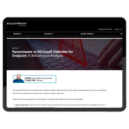 Article: Ransomware vs Microsoft Defender for Endpoint